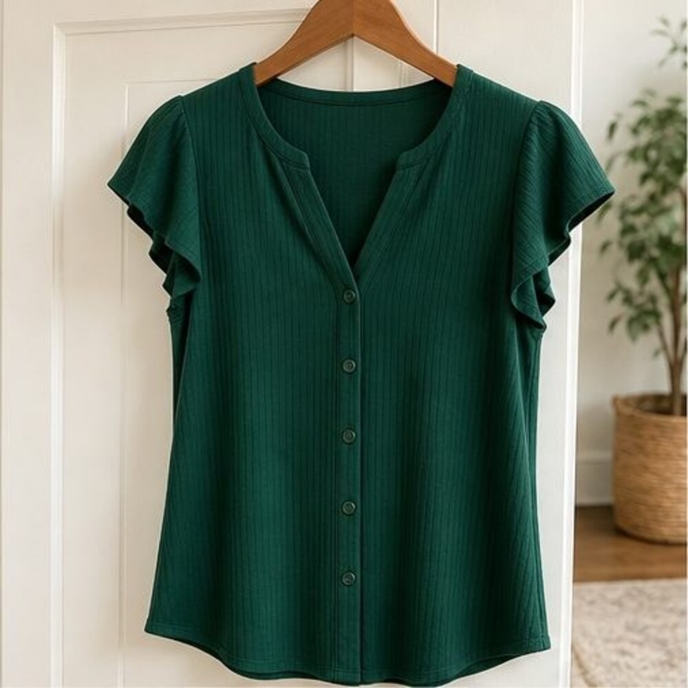 Emerald Lace Trim Top